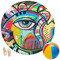 Abstract Eye Painting Round Beach Towel