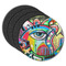 Abstract Eye Painting Round Rubber Backed Coasters - Set of 4