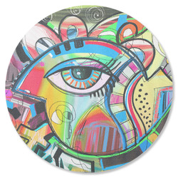 Abstract Eye Painting Round Rubber Backed Coaster