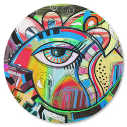 Abstract Eye Painting Round Rubber Backed Coaster