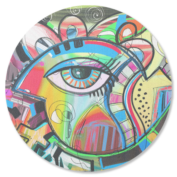 Custom Abstract Eye Painting Round Rubber Backed Coaster