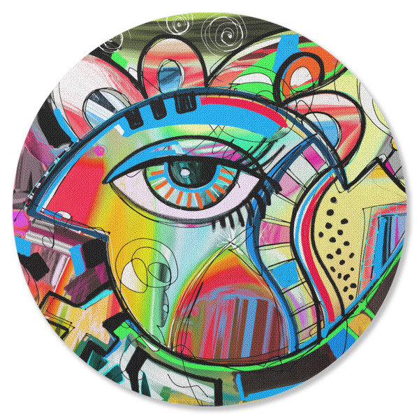 Abstract Eye Painting Round Coaster Rubber Back - Single