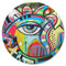 Abstract Eye Painting Round Rubber Backed Coaster