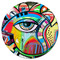 Abstract Eye Painting Round Fridge Magnet - FRONT