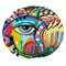 Abstract Eye Painting Round Fridge Magnet - THREE