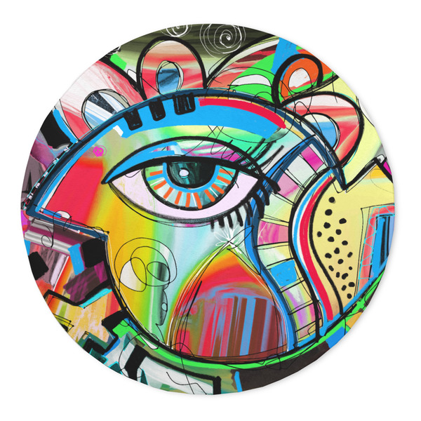 Custom Abstract Eye Painting 5' Round Indoor Area Rug