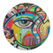 Abstract Eye Painting Round Linen Placemats - FRONT (Double Sided)