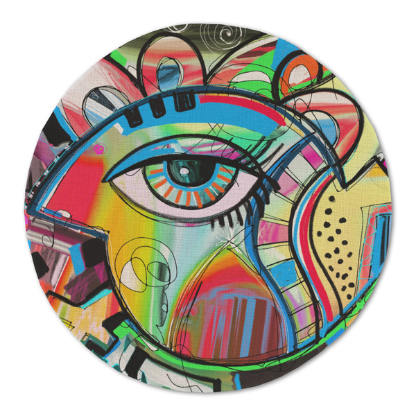 Custom Abstract Eye Painting Round Linen Placemat - Single Sided