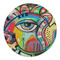 Abstract Eye Painting Round Linen Placemats - FRONT (Single Sided)