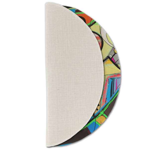 Abstract Eye Painting Round Linen Placemats - HALF FOLDED (single sided)