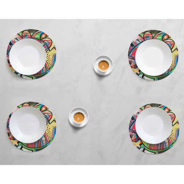 Abstract Eye Painting Round Linen Placemats - LIFESTYLE (set of 4)