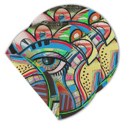 Abstract Eye Painting Round Linen Placemat - Double Sided - Set of 4