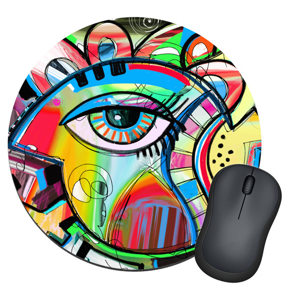 Custom Abstract Eye Painting Round Mouse Pad