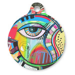 Abstract Eye Painting Round Pet ID Tag - Large