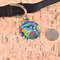 Abstract Eye Painting Round Pet ID Tag - Large - In Context