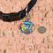 Abstract Eye Painting Round Pet ID Tag - Small - In Context