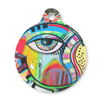 Abstract Eye Painting Round Pet ID Tag - Small