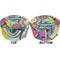 Abstract Eye Painting Round Pouf Ottoman (Top and Bottom)