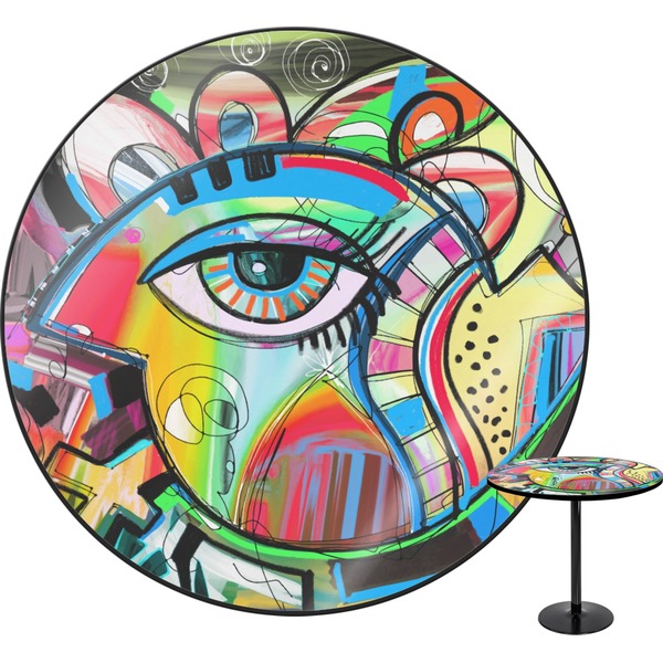 Custom Abstract Eye Painting Round Table - 24"