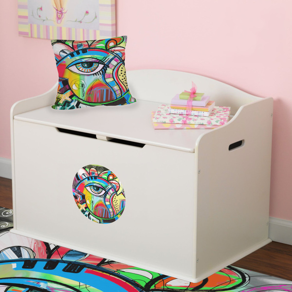 Abstract Eye Painting Round Wall Decal on Toy Chest