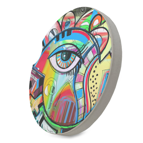 Abstract Eye Painting Sandstone Car Coaster - STANDING ANGLE