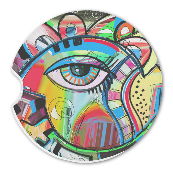 Custom Abstract Eye Painting Sandstone Car Coaster - Single