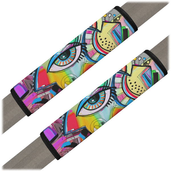 Custom Abstract Eye Painting Seat Belt Covers (Set of 2)