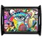 Abstract Eye Painting Black Wooden Tray - Large