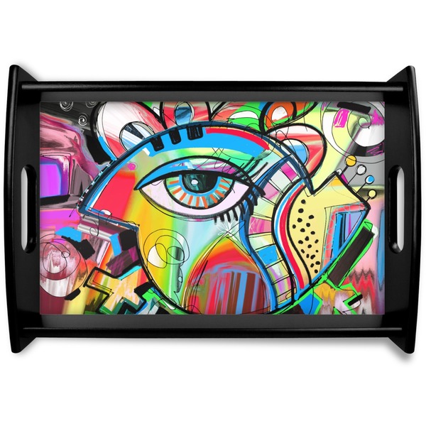 Custom Abstract Eye Painting Wooden Tray
