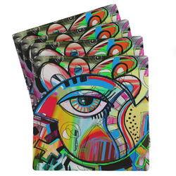 Abstract Eye Painting Absorbent Stone Coasters - Set of 4
