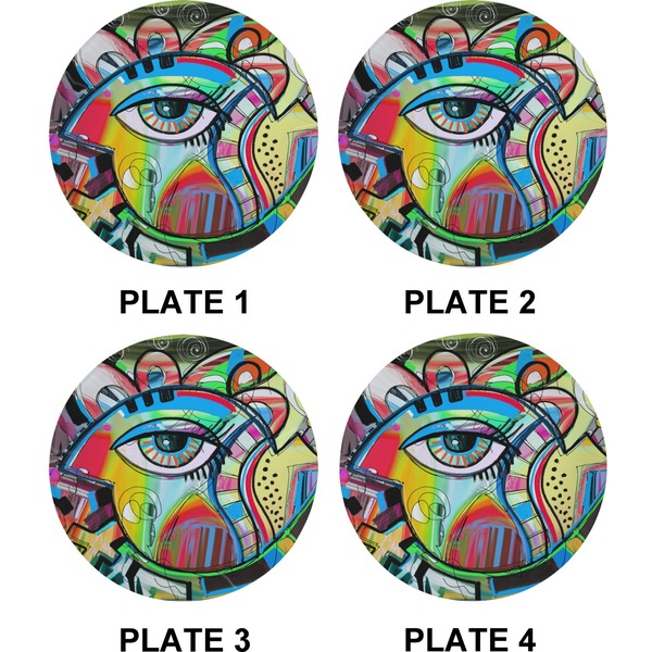 Abstract Eye Painting Set of Appetizer / Dessert Plates (Approval)