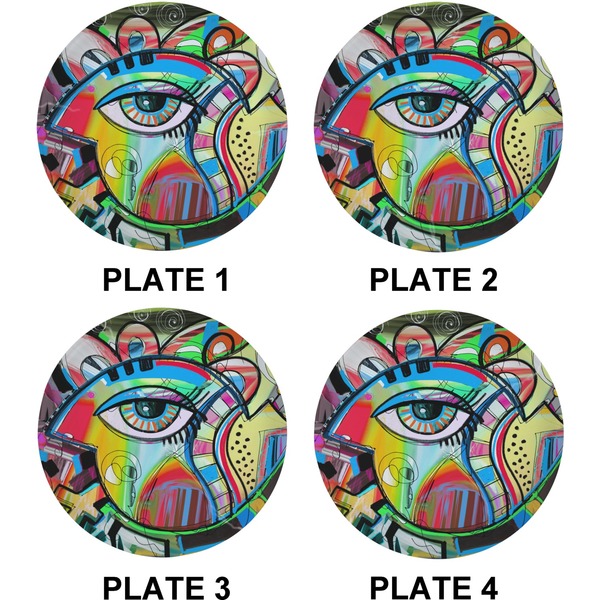 Abstract Eye Painting Set of Lunch / Dinner Plates (Approval)