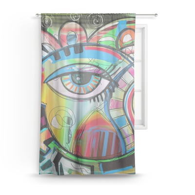Abstract Eye Painting Sheer Curtain
