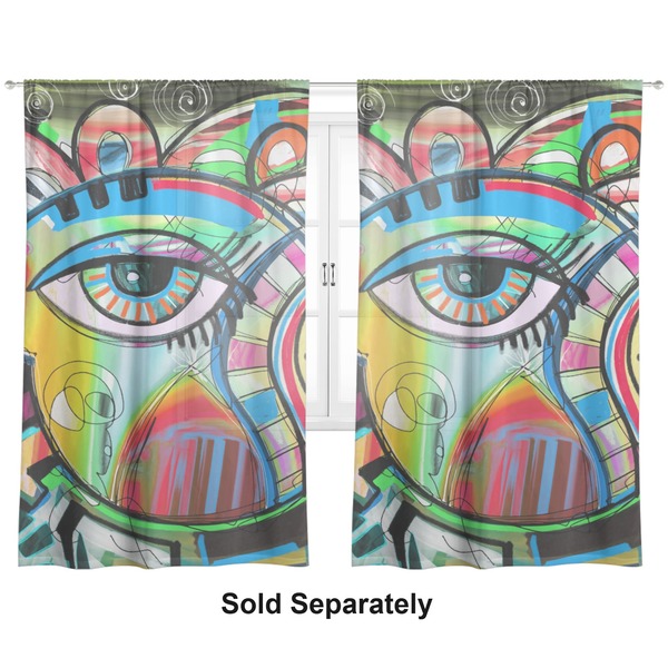 Abstract Eye Painting Sheer Curtains