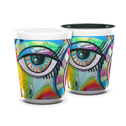 Abstract Eye Painting Ceramic Shot Glass - 1.5 oz