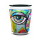 Abstract Eye Painting Ceramic Shot Glass - 1.5 oz - Two Tone - Set of 4
