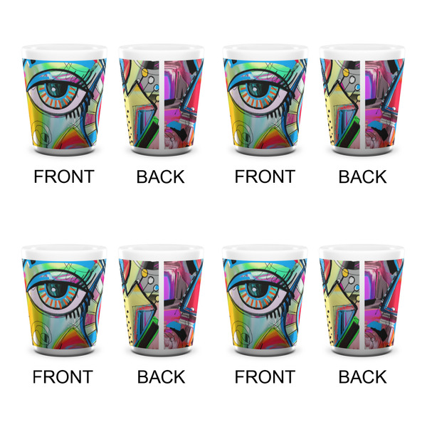 Abstract Eye Painting Shot Glass - White - Set of 4 - APPROVAL