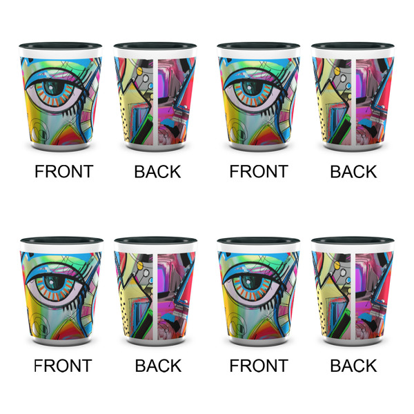 Abstract Eye Painting Shot Glassess - Two Tone - Set of 4 - APPROVAL