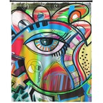 Abstract Eye Painting Extra Long Shower Curtain - 70"x84"