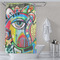 Abstract Eye Painting Shower Curtain Lifestyle