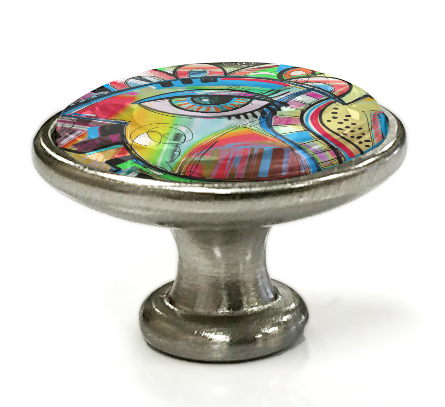 Abstract Eye Painting Knob (Silver) YouCustomizeIt