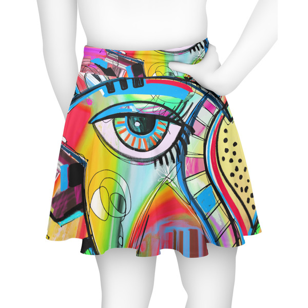 Abstract Eye Painting Skater Skirt - Back