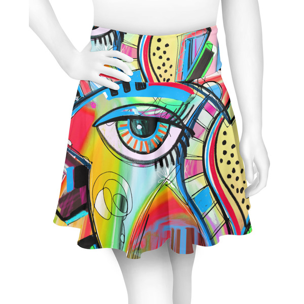 Custom Abstract Eye Painting Skater Skirt - X Small
