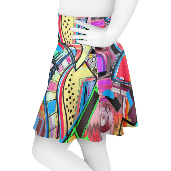 Abstract Eye Painting Skater Skirt - Side