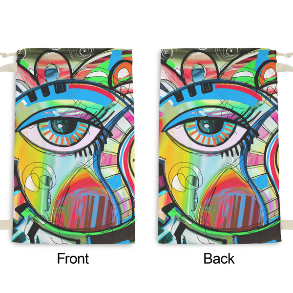 Abstract Eye Painting Small Laundry Bag - Front & Back View