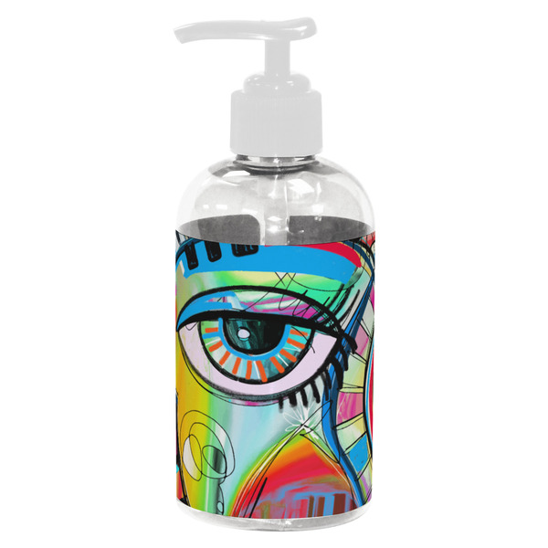 Custom Abstract Eye Painting Plastic Soap / Lotion Dispenser (8 oz - Small - White)