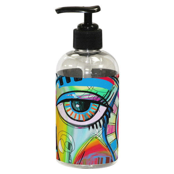 Custom Abstract Eye Painting Plastic Soap / Lotion Dispenser (8 oz - Small - Black)