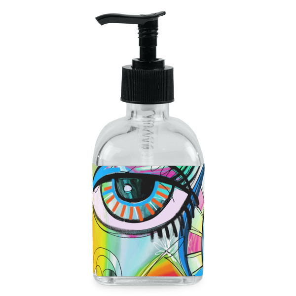 Custom Abstract Eye Painting Glass Soap & Lotion Bottle - Single Bottle