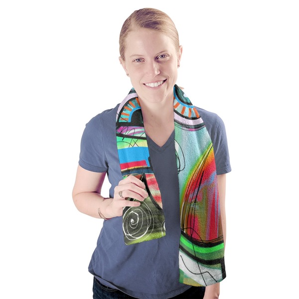 Abstract Eye Painting Sport Towel - Exercise use - Model