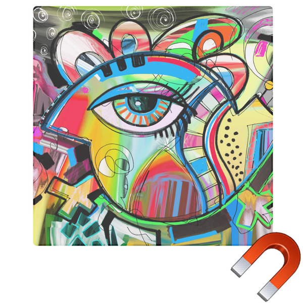 Custom Abstract Eye Painting Square Car Magnet - 6"